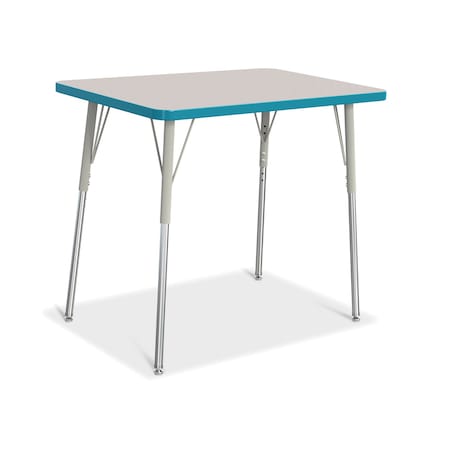 Jonti-Craft Berries Rectangle Activity Table, 24 in. x 36 in., A-height, Freckled Gray/Teal/Gray 6478JCA005